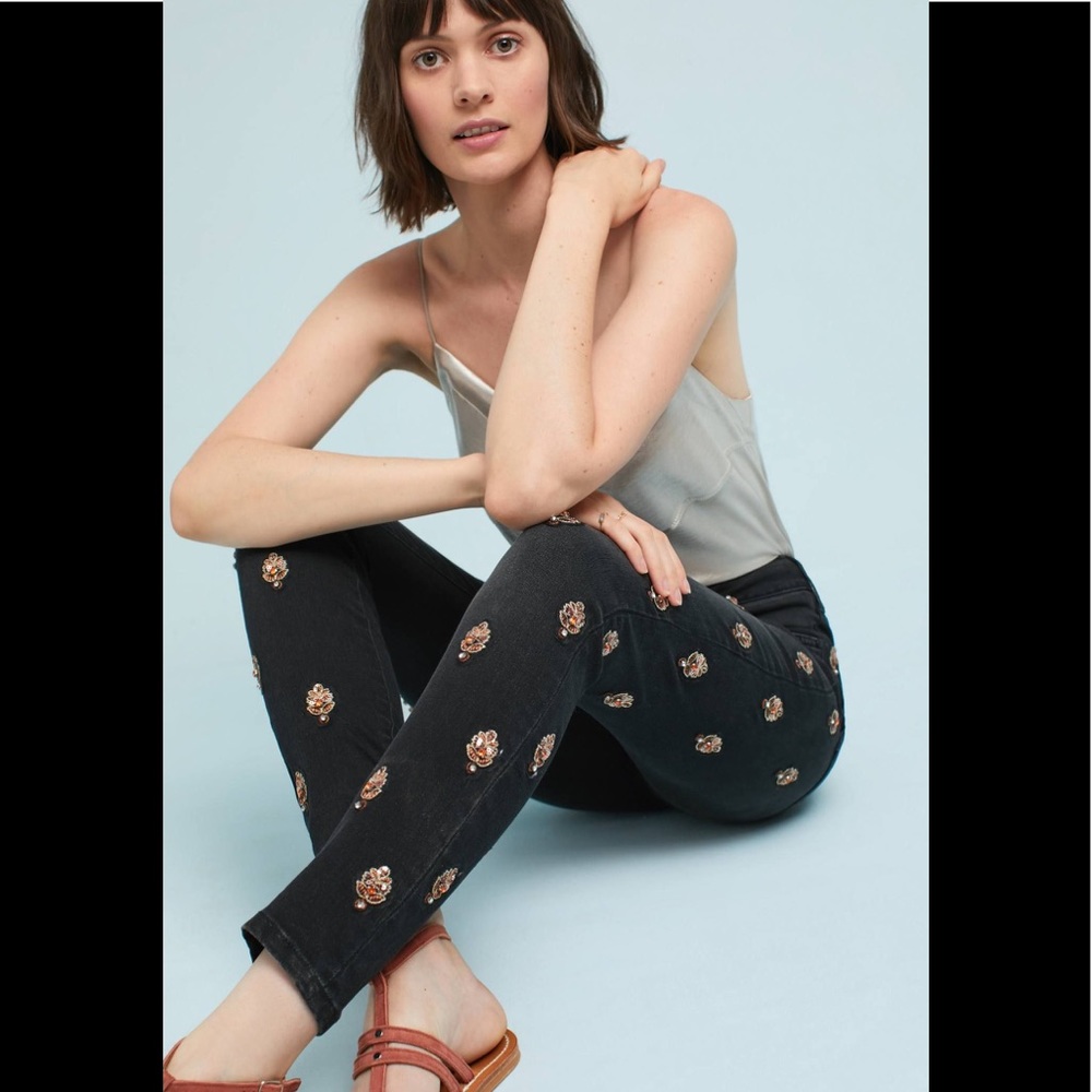 Anthropology  High rise Embellished skinny,28,new
